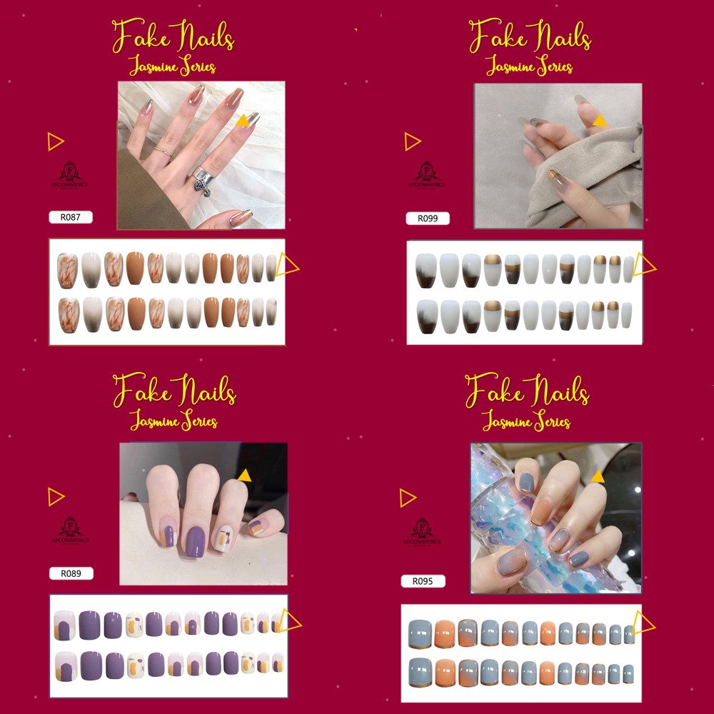 KUKU PALSU KARAKTER PRINTED NAILS JASMINE SERIES R0081 SAMPAI R0100