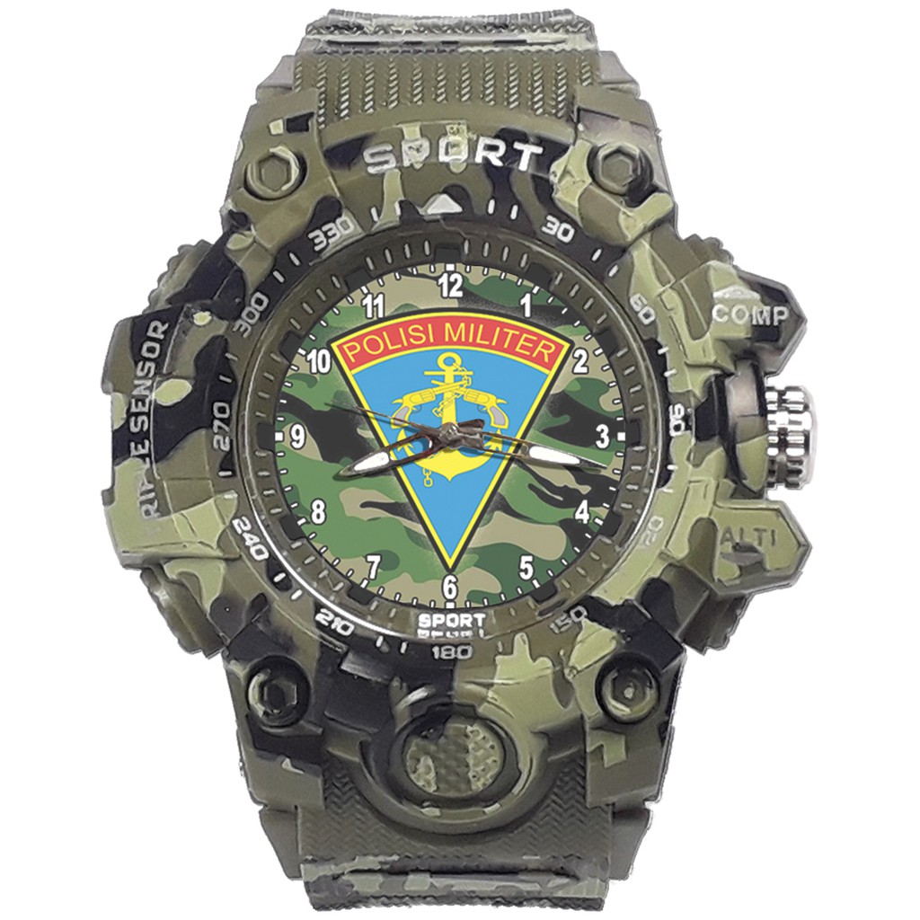 {Istimewa} Jam Tangan PM - POLISI MILITER 8 Hijau Army Water Resistant