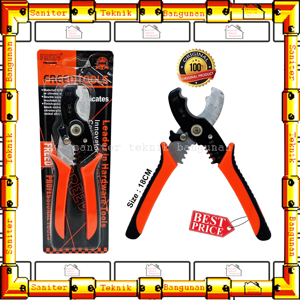 Tang Potong Kupas Kabel 2 Fungsi 7&quot; Inch Gagang Lapis Karet Cable Cutter