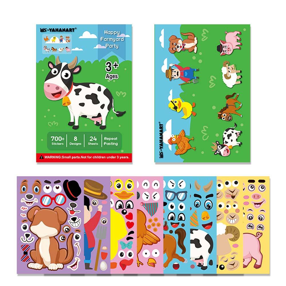 Agustina Puzzle Games Anak Craft Kartun DIY Stiker Princess Dinosaurus Alat Tulis Stiker Mainan Edukasi