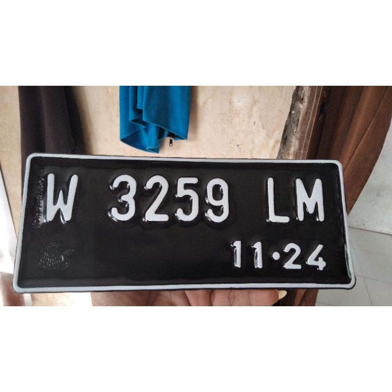 Plat nomor motor stamdart 1pcs (1BIJI) Logo korlantas polri