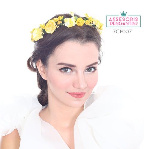 [READY STOK] FLOWER CROWN MAHKOTA BUNGA BANDO WANITA HAIRPIECE KUNING FCP007