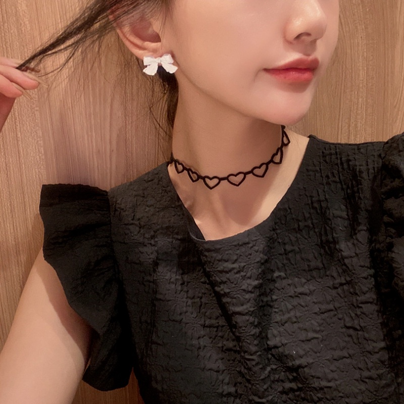 We Flower Korean White Bowknot Stud Earrings for Girls Women Elegant Ear Jewelry