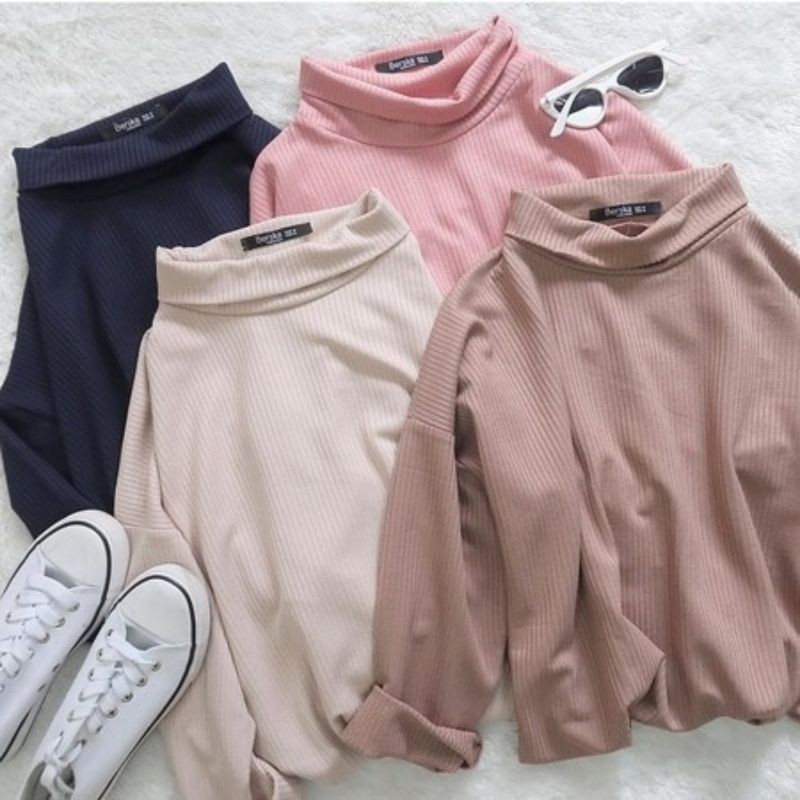 Avalee Oversize RIB Turtle Neck / Tumbrl Tee LongSleeve / TURTLENECK WANITA