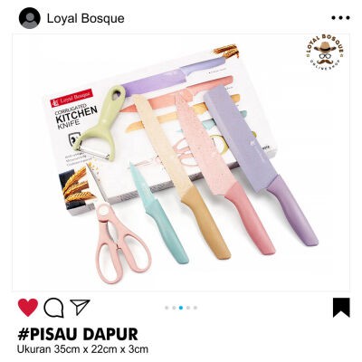 Pisau Set Dapur Tebal isi 6 pcs in 1 - Pisau Set Dapur Cleaver Chef Knife Peeler Gunting 6in1 High Q