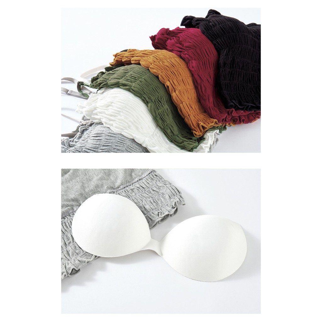 Ladies Tank Top Crop Top Bra Korean Style Bahan Katun Import Tali Lepas Pasang 2007-4