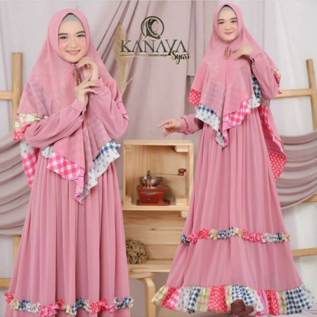 Gamis asyiah syari original by kanaya/gamis syari set khimar