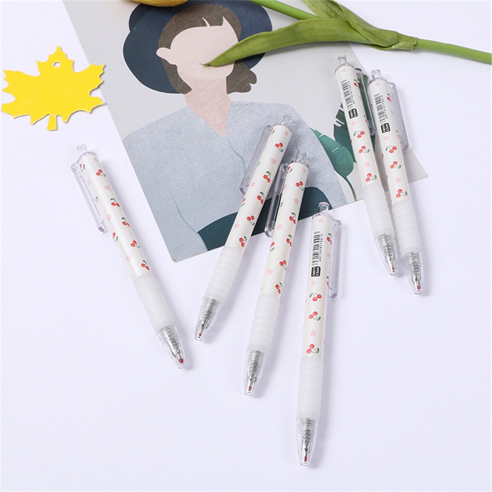 【COD Tangding】3pcs/set Creative Fruit Neutral Pressure Pen Student Stationery Cherry Pen Office Supplies Signature Pen