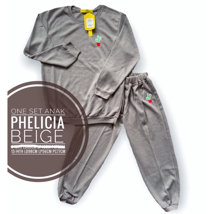 ONE SET ANAK PHELICIA / ONE SET ANAK CEWEK PHELICIA / ONE SET ANAK PEREMPUAN PHELICIA / SETELAN ANAK
