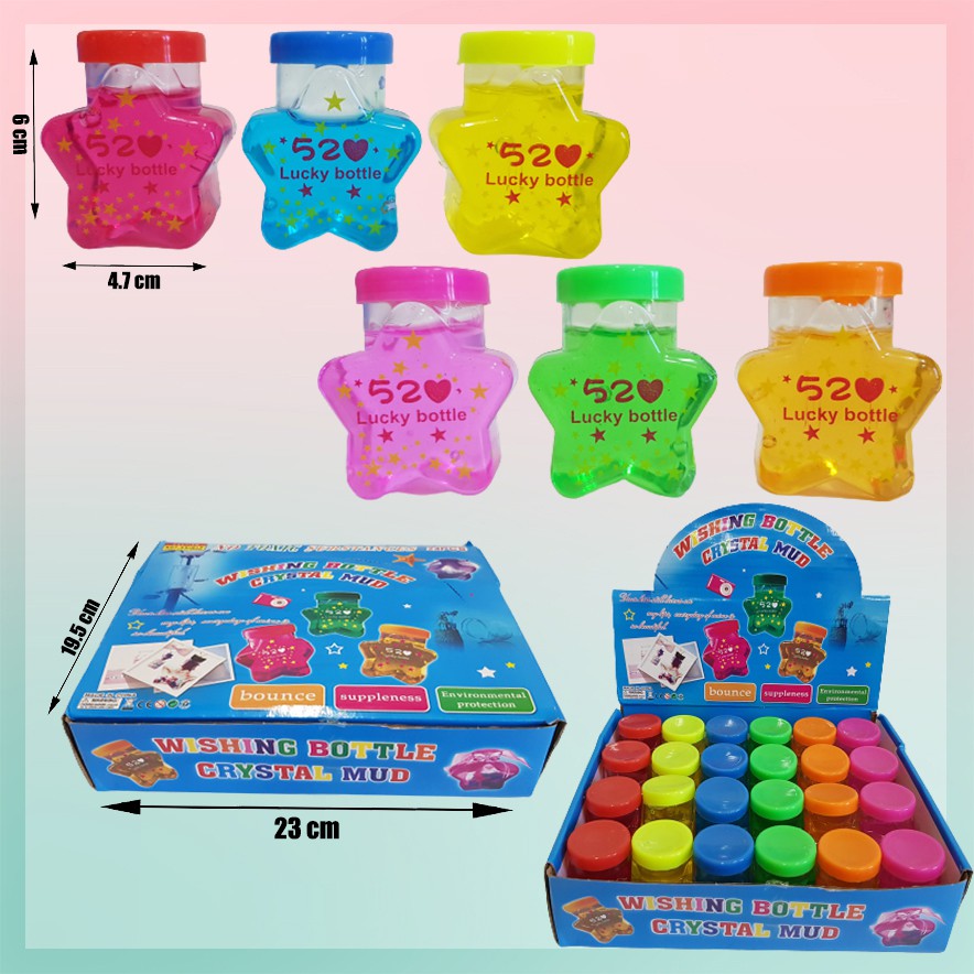 Mainan Anak Slime/ Clear Slime / Slime Botol Bintang 96E