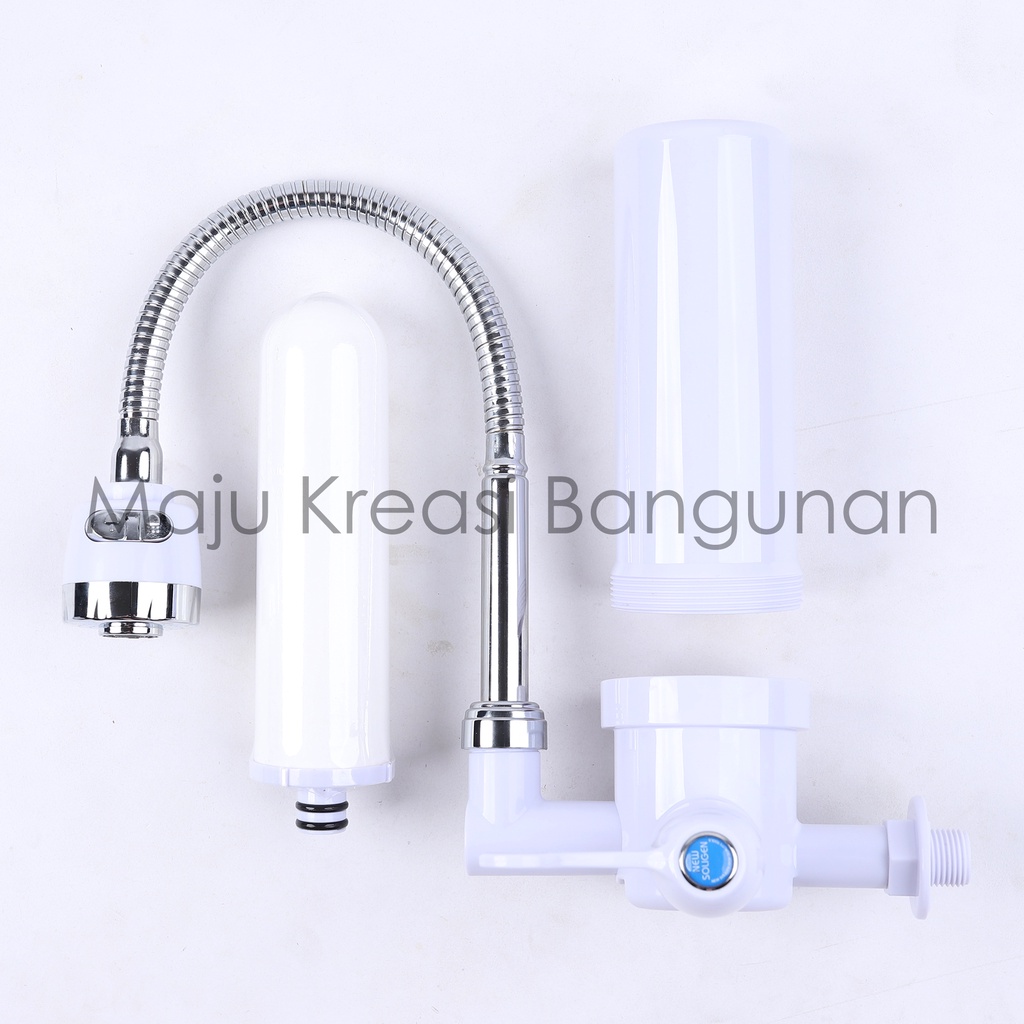 Kran Angsa Fleksibel Filter NEW SOLIGEN WSPC-1 Engkol PVC Chrome Keran Cuci Piring Tembok Sink Flexible Saringan WSPC1