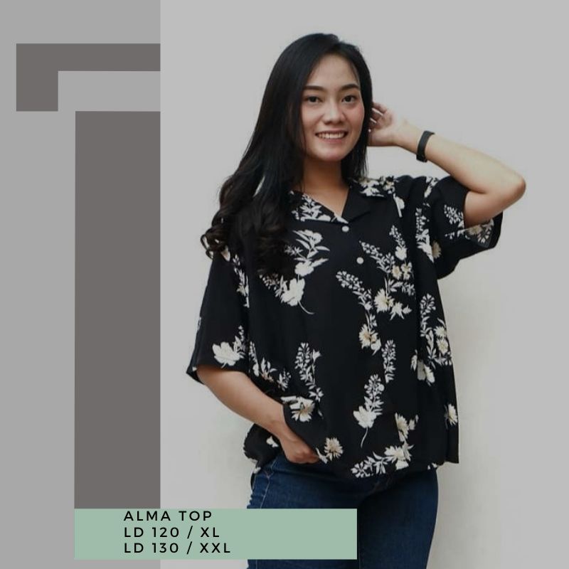  BAJU BIG SIZE WANITA  ALMA TOP Shopee Indonesia