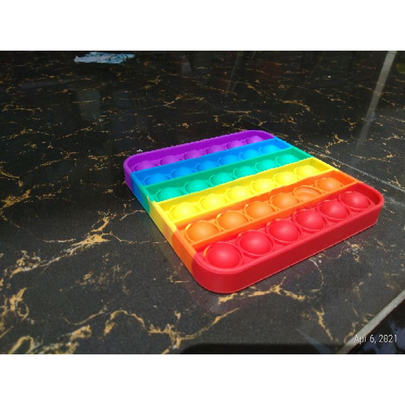 Mainan Pop It Rainbow square