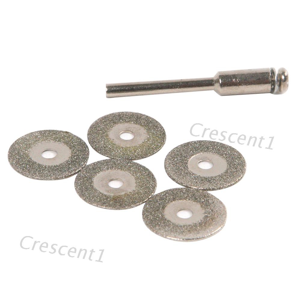 Cre 5pcs Mata Bor Diamond 22mm + 1 Mandrel Untuk Dremel