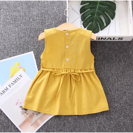 Gaun anak perempuan import gaya kasual style dress bayi cewek polos cotton