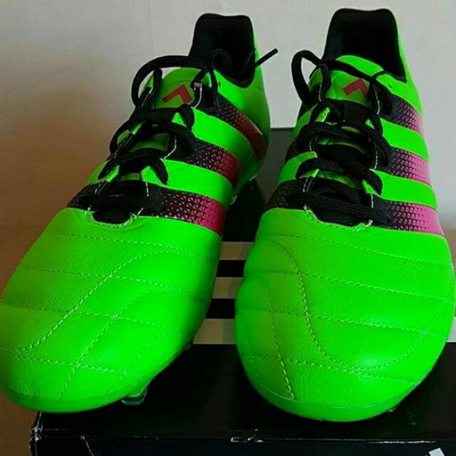 Sepatu bola adidas ace 16.1 leather fg green | Shopee Indonesia