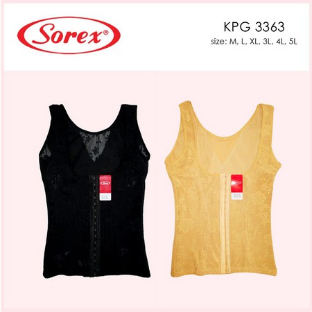 KORSET BADAN PUNGGUNG SOREX 3363 Stagen Pelangsing Tubuh Wanita Size M, L, XL, XXL, XXXL, XXXXL