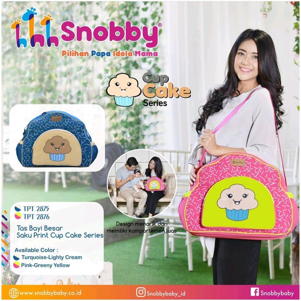 Tas Bayi Besar Saku Print Cup Cake Series Snobby