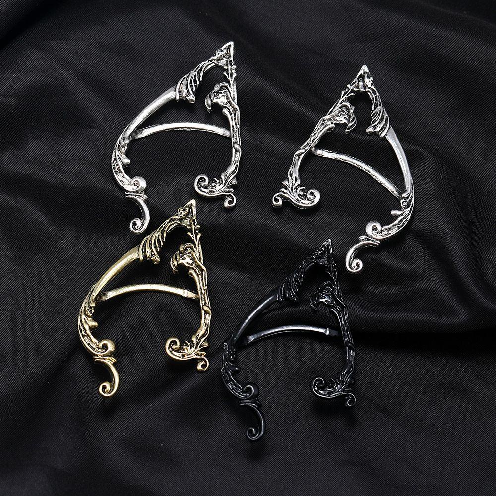 AUGUSTINA Gothic Elves Ear Cuff Punk Minority Solid Color Clip Earrings Alloy Lady Korean Ear Bone Clip