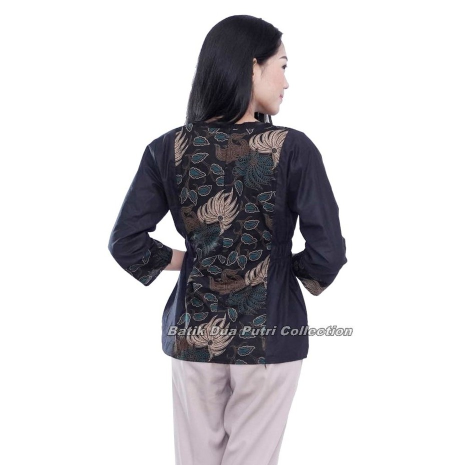 Couple Batik Atasan Wanita Kemeja Pria Seragam Batik Kerja Warna Hijau By Batik Dua Putri Collection