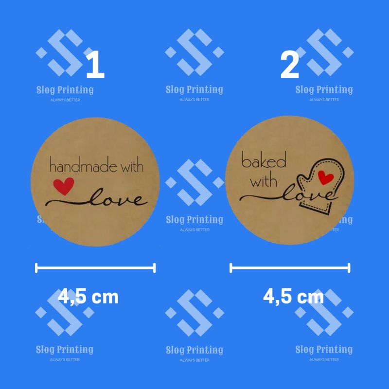 

Sticker Label Kraft Coklat 4,5 cm Handmade Baked with Love Label Stiker Craft Tag