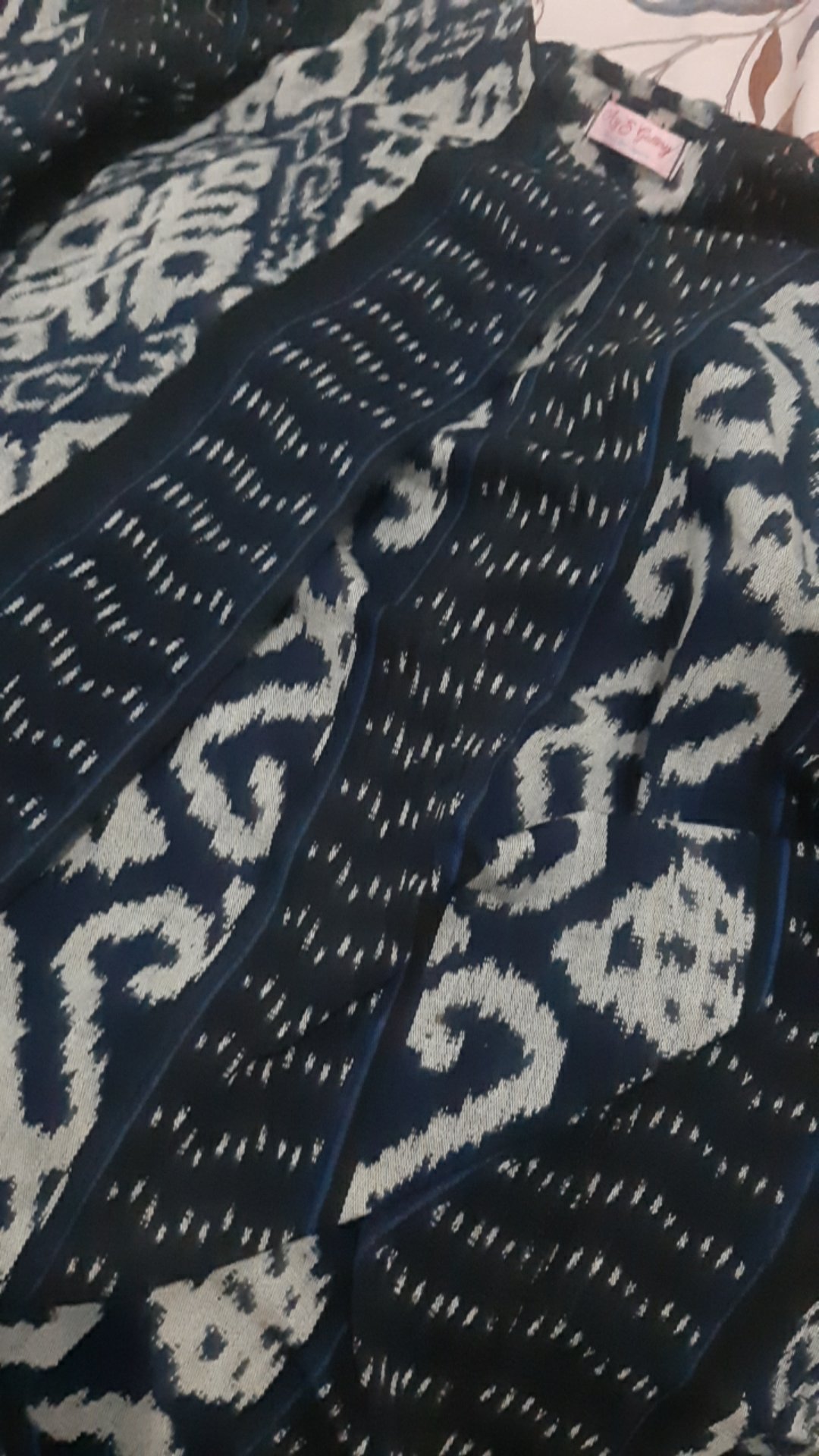 Long Outer Tenun Ikat Tradisional Asli Murah (seri Navy Navy)