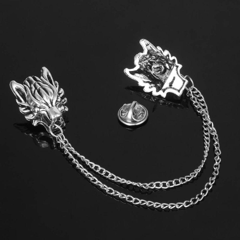 Agustina Bros Fashion Kepribadian Rantai Hewan Pria Perhiasan Pin