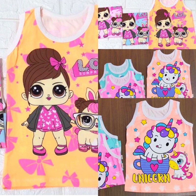 Singlet Anak Perempuan Fullprint Ecer Berkualitas / Tanktop / 1 pcs