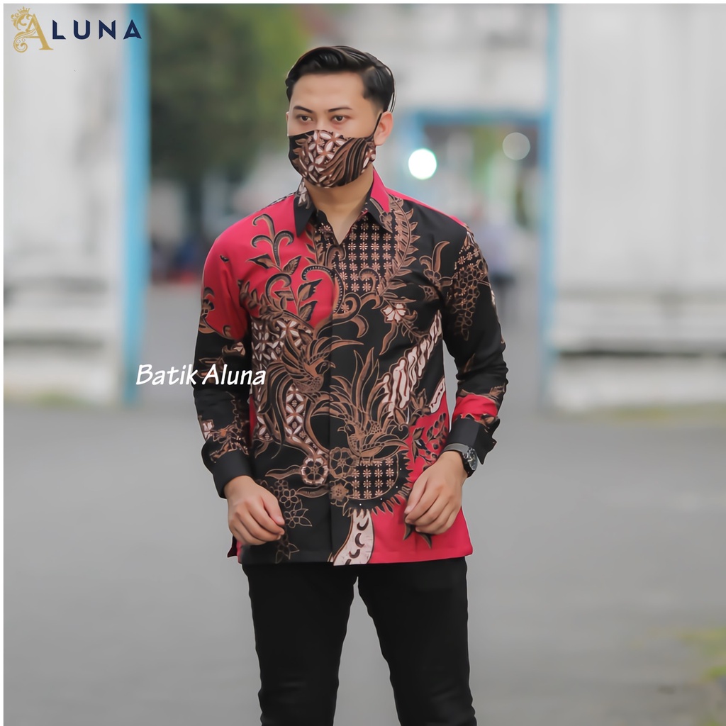 Baju Kemeja Batik Pria Cowok Lengan Panjang Regular Atasan Batik Premium Pria Cowo Prabuseno Kondangan Couple Pasangan Batik Pekalongan Anak Laki Laki Kekinian Original Modern Seragam Kantor Jumbo PCW 075