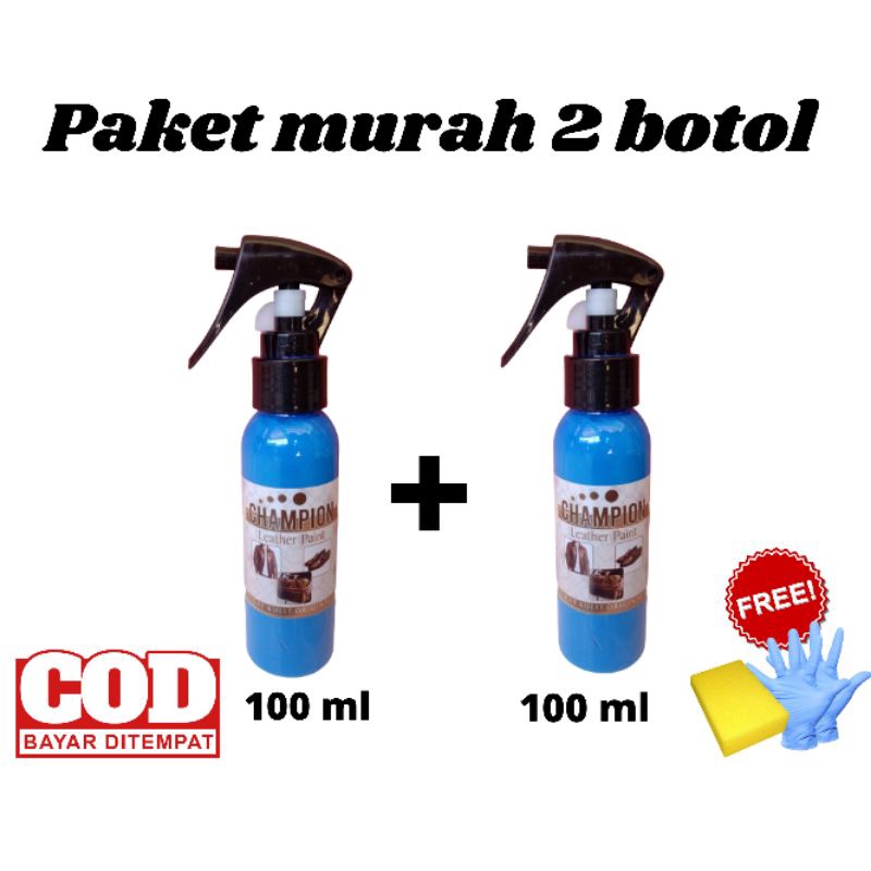 paket murah 2 botol cat kulit 100 ml+100ml,bermacam macam warna,untuk semua bahan kulit,jaket,tas,sepatu