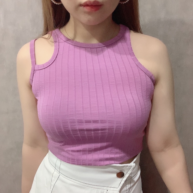 Double Straps Halter Crop Top | Tanktop Atasan Wanita | Maimon Grosir