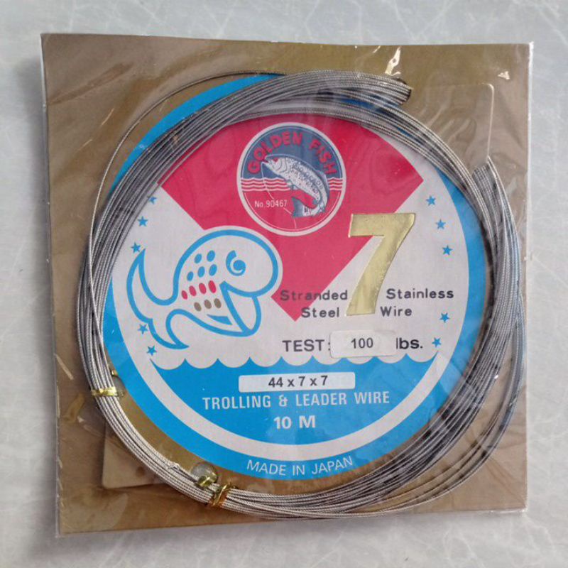 Neklin Leader wire 100lbs 7x7 Kawat Neklin Golden fish kwatlias terjamin Neklin pancing ikan