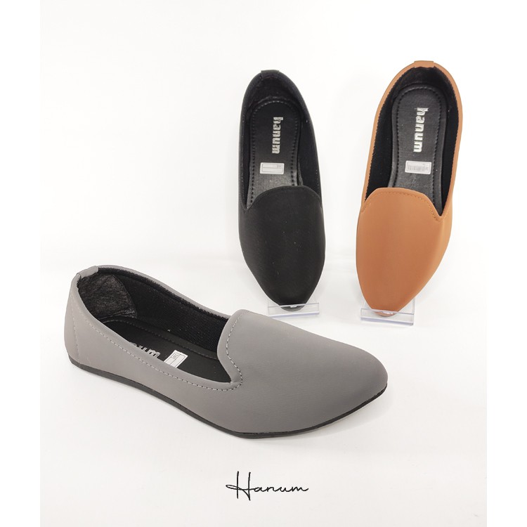 Hanum - Sepatu Flat Shoes Balet Wanita Sol Karet Hanum R37 Polos