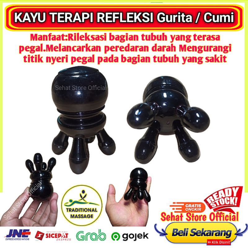 Jual Alat Pijat Kayu Tradisional Cumi Kaki 4 Untuk Kepala dan Punggung ...