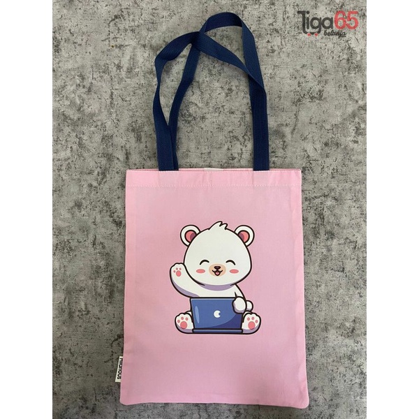 365 Tas Selempang Kuliah Sekolah / Totebag / Tote Bag Canvas 3930