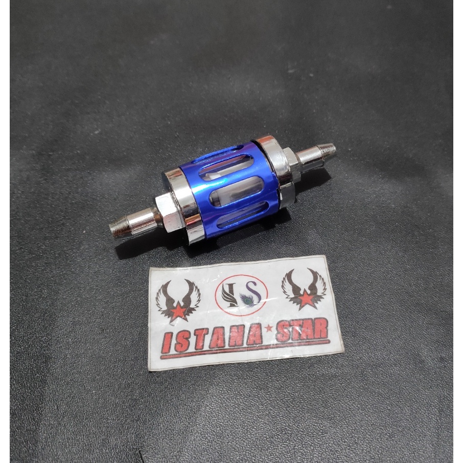 Saringan Bensin / Filter Bensin Variasi Kaca Universal Pemakai Semua Motor/EMAS/MERAH/BIRU