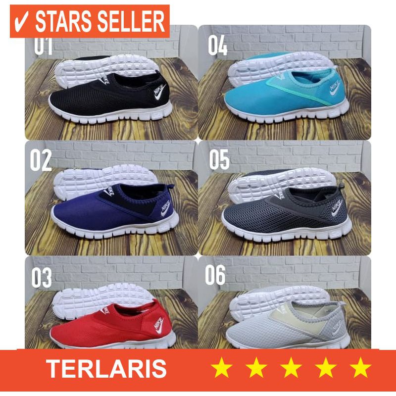 BUAT WANITA SEKOLAH WISUDA KULIAH MAHASISWI PUTIH POLOS PP/ sepatu cewek nike slip on murah