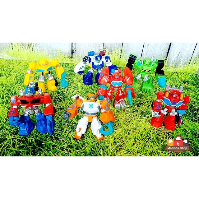 ACTION FIGURE TRANSFORMER ROBOT SET 7 CAKE TOPPER BDAY ANAK COWO KADO ULTAH TEMA ROBOT TRANSFORMER