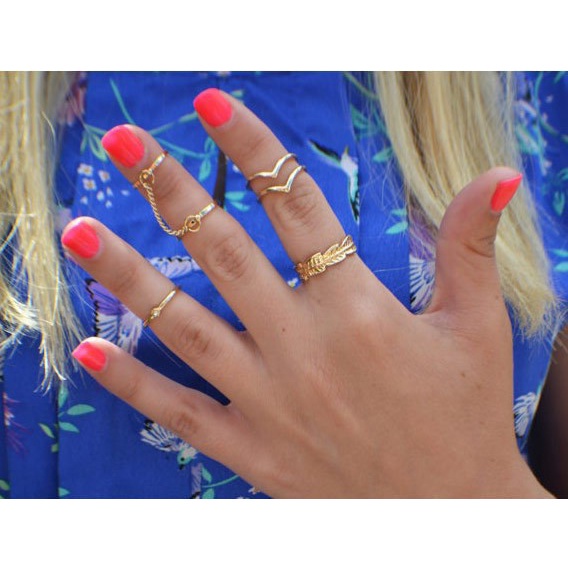 COD 6 pcs set cincin jari Fashion wanita Aksesori cincin sendi E09
