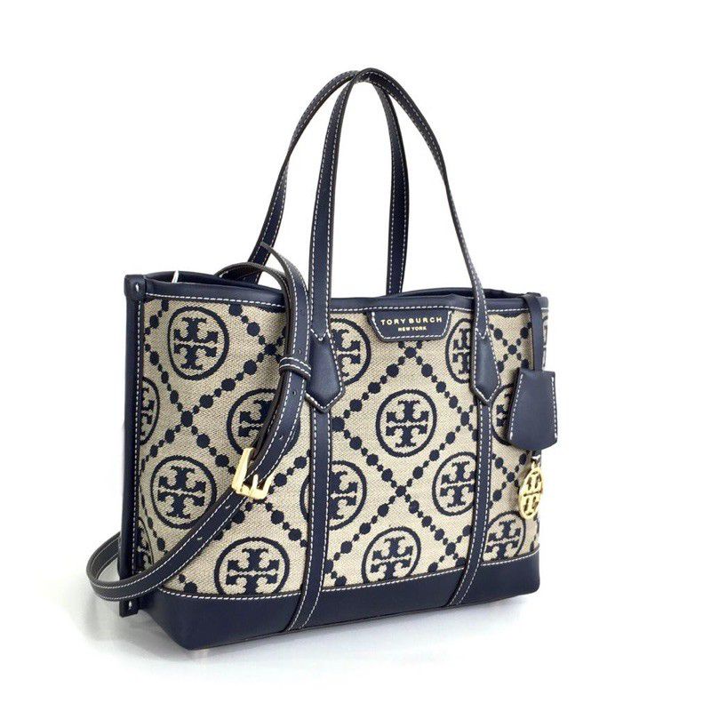 Tory Burch Perry Small Shopping Tote Bag In Navy 83313