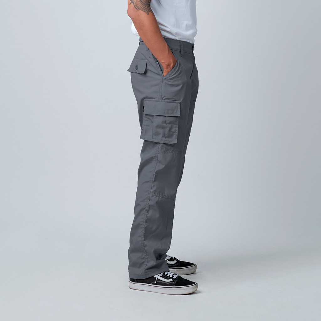 LIAN - Loosey Goosey Loose Cut Long Cargo Pants Shark Grey Ripstop