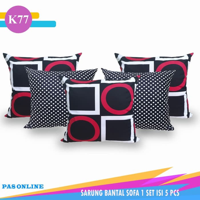Sarung bantal sofa 45 x 45 - set kombinasi ( 1 set = isi 5 pcs )