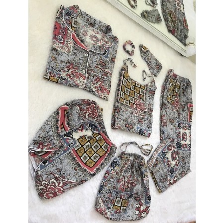 SET PIYAMA SATEN PREMIUM 7IN1 & RAYON 7IN1 READY STOK Kyoro Beauty 7 in 1 - celline-MARIE ABU