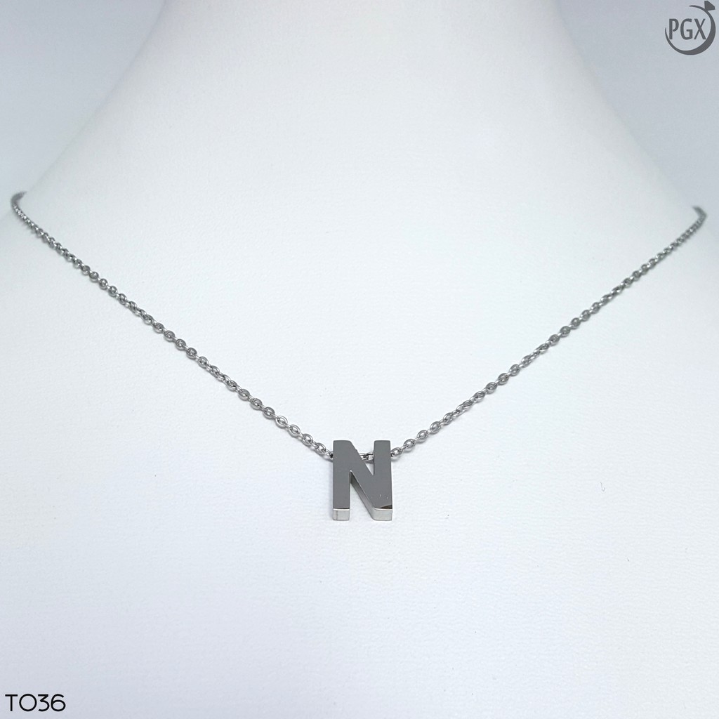 PGX Kalung Titanium Nagita Huruf Inisial Nama Alfabet Anti Karat Aksesoris Fashion - T036