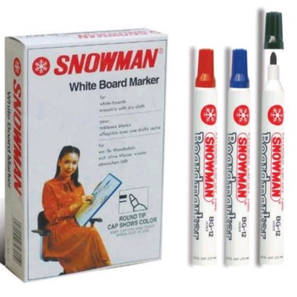 

Snowman Whiteboard marker BG-12 / Spidol Whiteboard