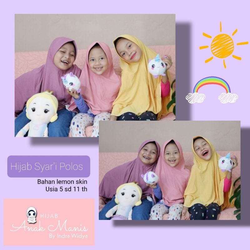 Hijab anak bergo instant kaos manis