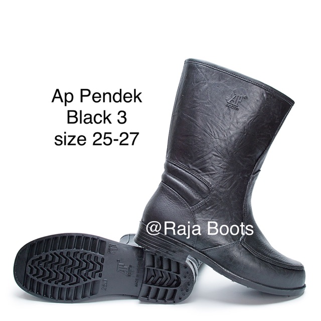 Sepatu Ap Boots Pendek Hitam Black 3