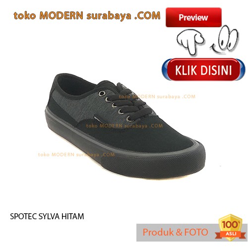 SPOTEC SYLVA HITAM sepatu sekolah pria casual sneakers