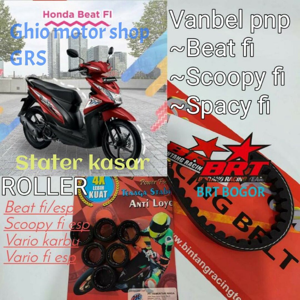 BRT VANBEL&amp; ROLLER HONDA VARIO KARBU 110(KVB KZL K44)FANBEL VANBELT PANBELT LOLER RORER  BRT DRIVEBELT CLD KAWAHARA TDR SSS AHRS LOLER RACING VANBEL VARIO DAN ROLER VARIO KVB ROLLER VARIO KARBU ESP BRT VANBELT VARIO KARBU 110 FI ESP GHIO MOTOR CHAN