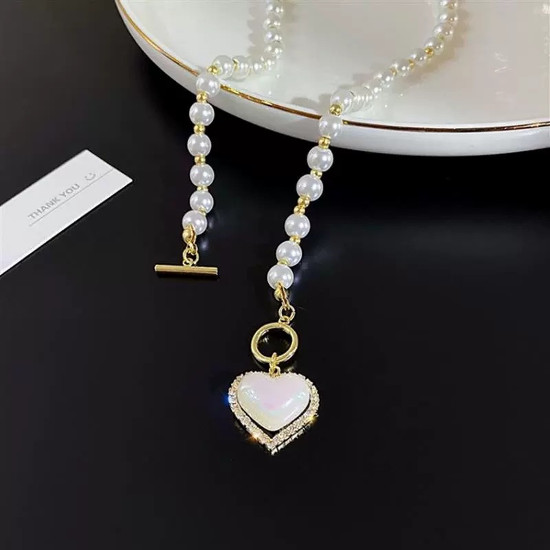 Kalung Rantai Klavikula Hias Mutiara Untuk Wanita